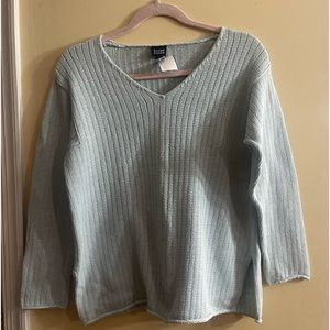 Eileen Fisher light blue ribbed sweater, EUC